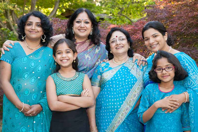 A family of beautiful Indian women in blue, Tara Gill Photograpy, Fremont, CA